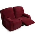 thumbnail image 1 of CJC Velvet Recliner Covers for 2 Seater, Stretch Armchair Slipcovers with Side Pocket Cushion Reclining Sofa Couch Protector, 1 of 9