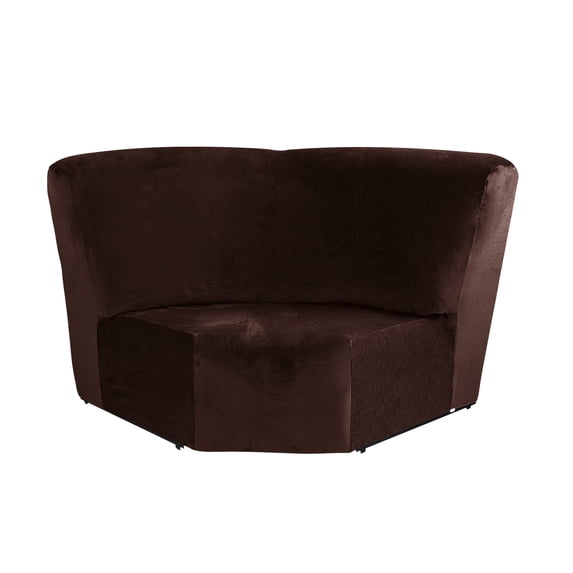CJC Velvet Single Corner Seat Cover for 5-Seat Recliner Sofa, Chocolate