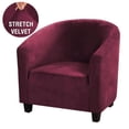 thumbnail image 1 of CJC Velvet Tub Chair Cover, High Stretch Club Chair Slipcover Washable Armchair Sofa Couch Cover for Living Room Club Cafe (Red), 1 of 7