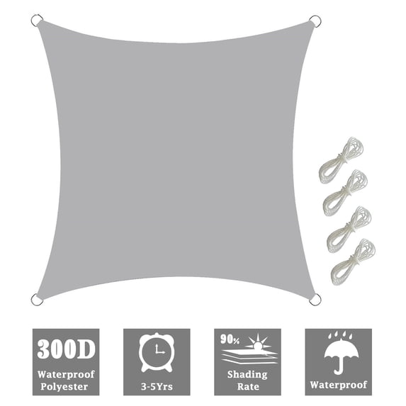 CJC Waterproof Sun Shade Sail Canopy 13' x 13' Square Solid Sun Shade ...