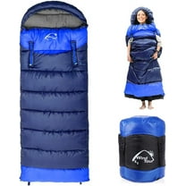 CJC Wearable Sleeping Bag for Adults and Kids Winter Temp Range (5°F to 50°F) Cold Weather Waterproof Sleeping Bag With Zipper for 3-4 Season Camping Climbing Outdoor, Blue, Left zipper