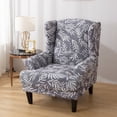 thumbnail image 1 of CJC Wingback Chair Cover, 2 Piece Wing Chair Slipcovers, Stretch Armchair Sofa Covers, Gray, 1 of 9