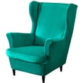 thumbnail image 1 of CJC Wingback Chair Covers 2-Piece Stretch Wing Chair Sofa Slipcover Velvet Armchair Covers Furniture Protector, 10 Colors, 1 of 9