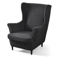 thumbnail image 1 of CJC Wingback Chair Slipcover, 2-Piece Stretch Wing Back Chair Cover with Cushion Cover, Armchair Covers Furniture Protector for Living Room Bedroom (Black), 1 of 10