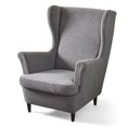 thumbnail image 1 of CJC Wingback Chair Slipcover, 2-Piece Stretch Wing Back Chair Cover with Cushion Cover, Armchair Covers Furniture Protector for Living Room Bedroom (Dark Gray), 1 of 10