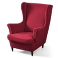thumbnail image 1 of CJC Wingback Chair Slipcover, 2-Piece Stretch Wing Back Chair Cover with Cushion Cover, Armchair Covers Furniture Protector for Living Room Bedroom (Red), 1 of 10