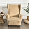 thumbnail image 1 of CJC Wingback Chair Slipcover Stretch Chair Cover 2 Pieces with Cushion Cover Soft Armchair Furniture Protector for Living Room Bedroom, 1 of 18