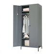 thumbnail image 1 of CJF Metal Storage Wardrobe Cabinet Armoire Closet with Adjustable Hanging Rod for Bedroom, Laundry Room (Dark Grey), 1 of 5