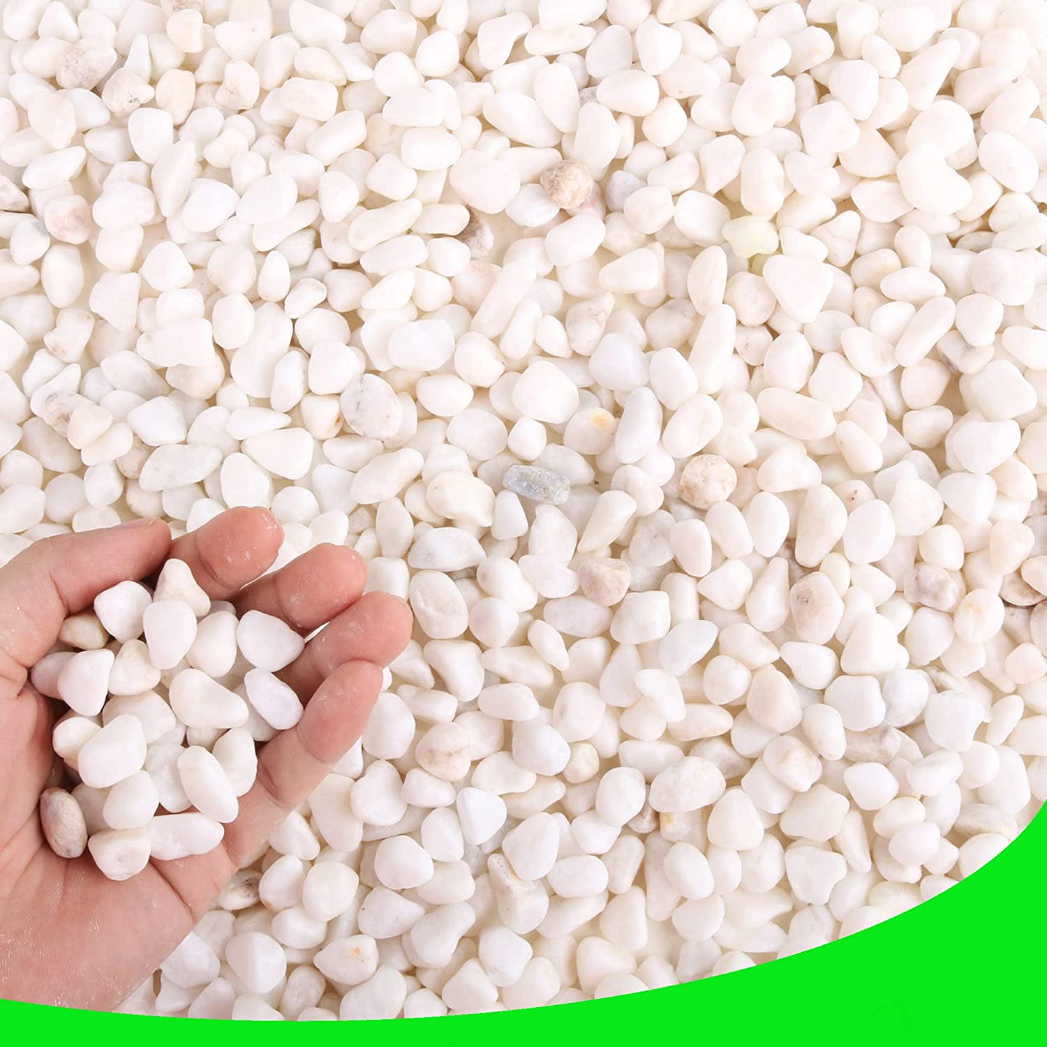 CJGQ White Natural River Pebbles for Garden Decor, 3 lb