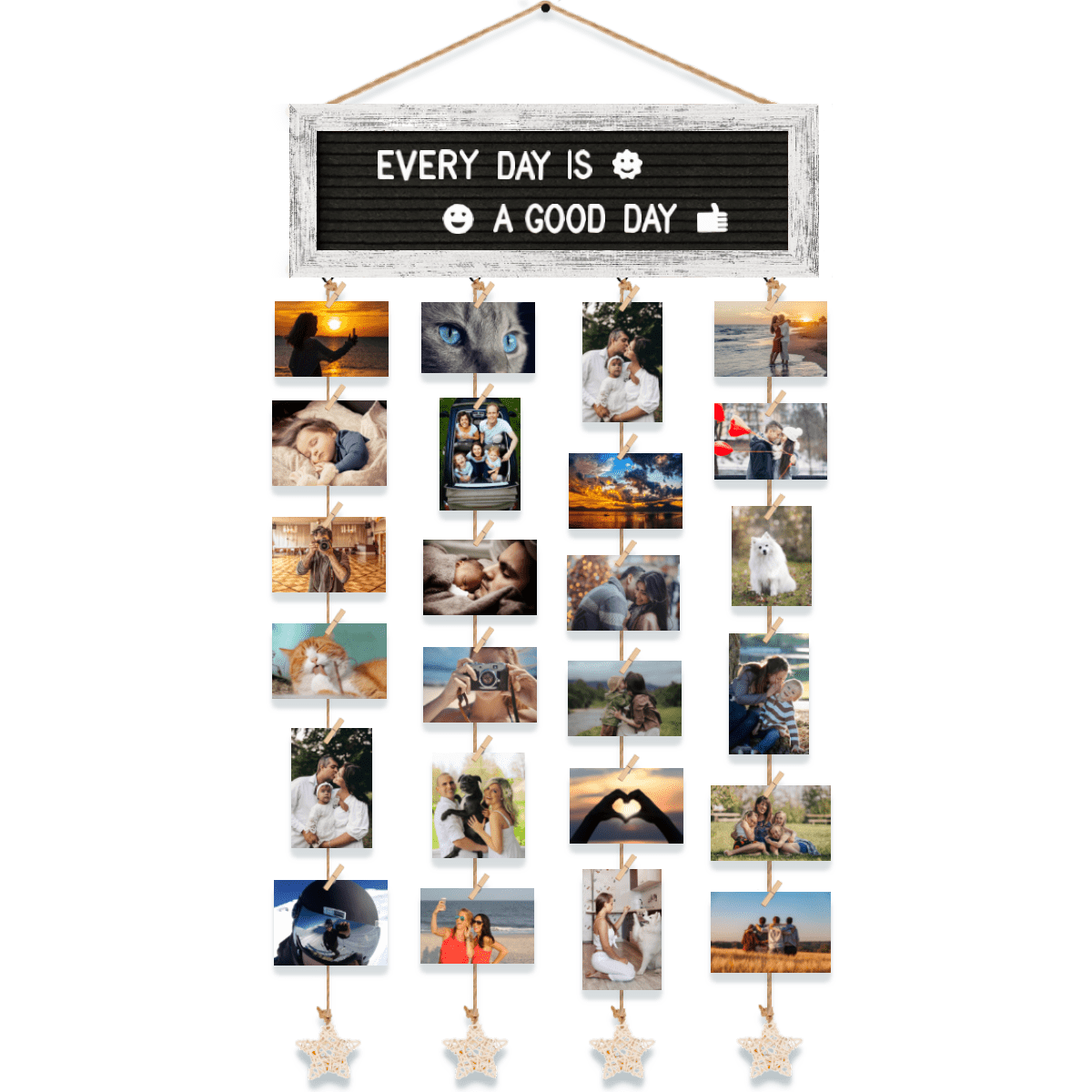 CJIAWYS Collage Picture Frames, Wall Hanging Display, DIY Rustic Felt