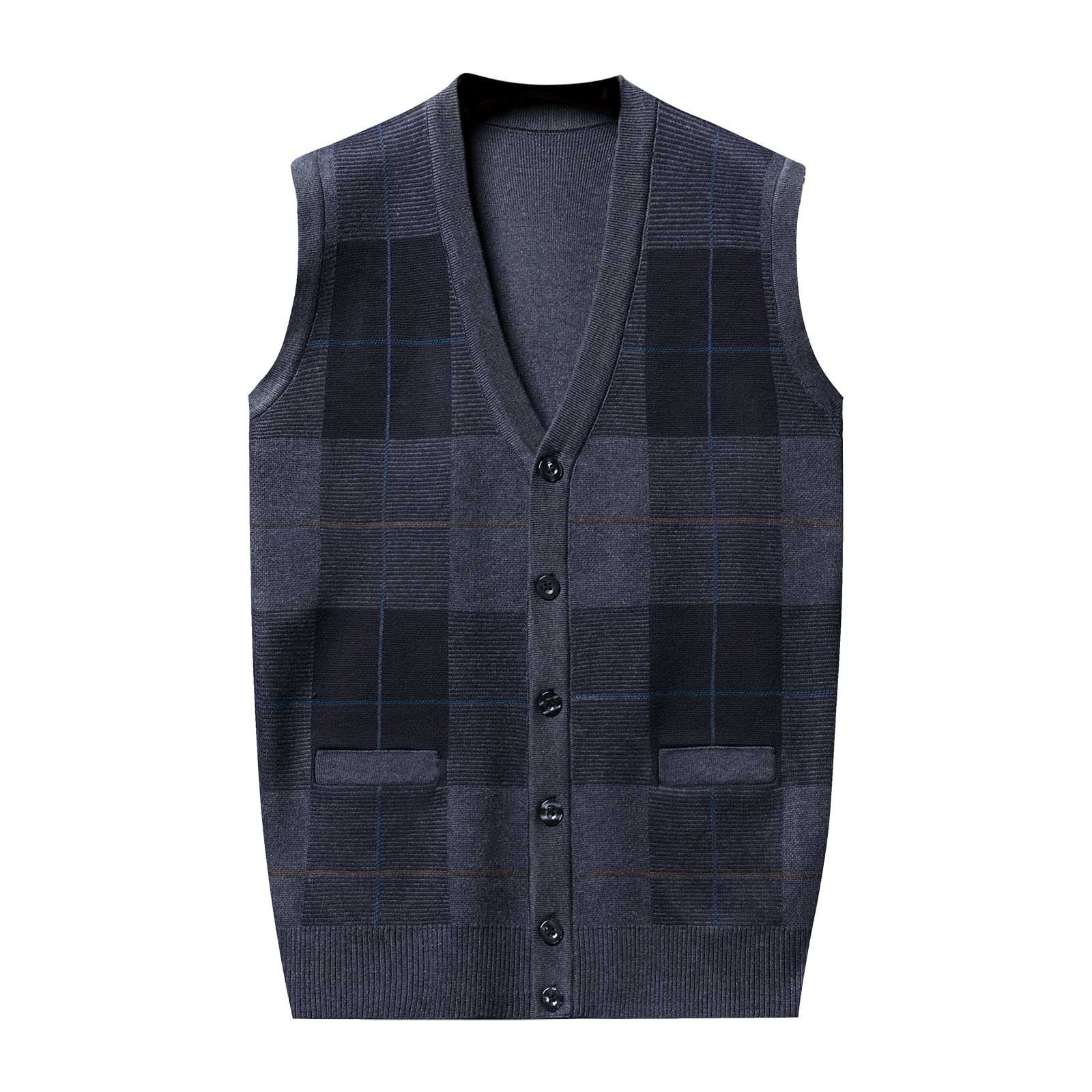 CJINGKQ Male Autumn/Winter New Knitted Vest Sweater Fashion Pattern