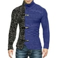 CJINGKQ Mens Fashion Color Matching Turtleneck Knitted Cardigan Long
