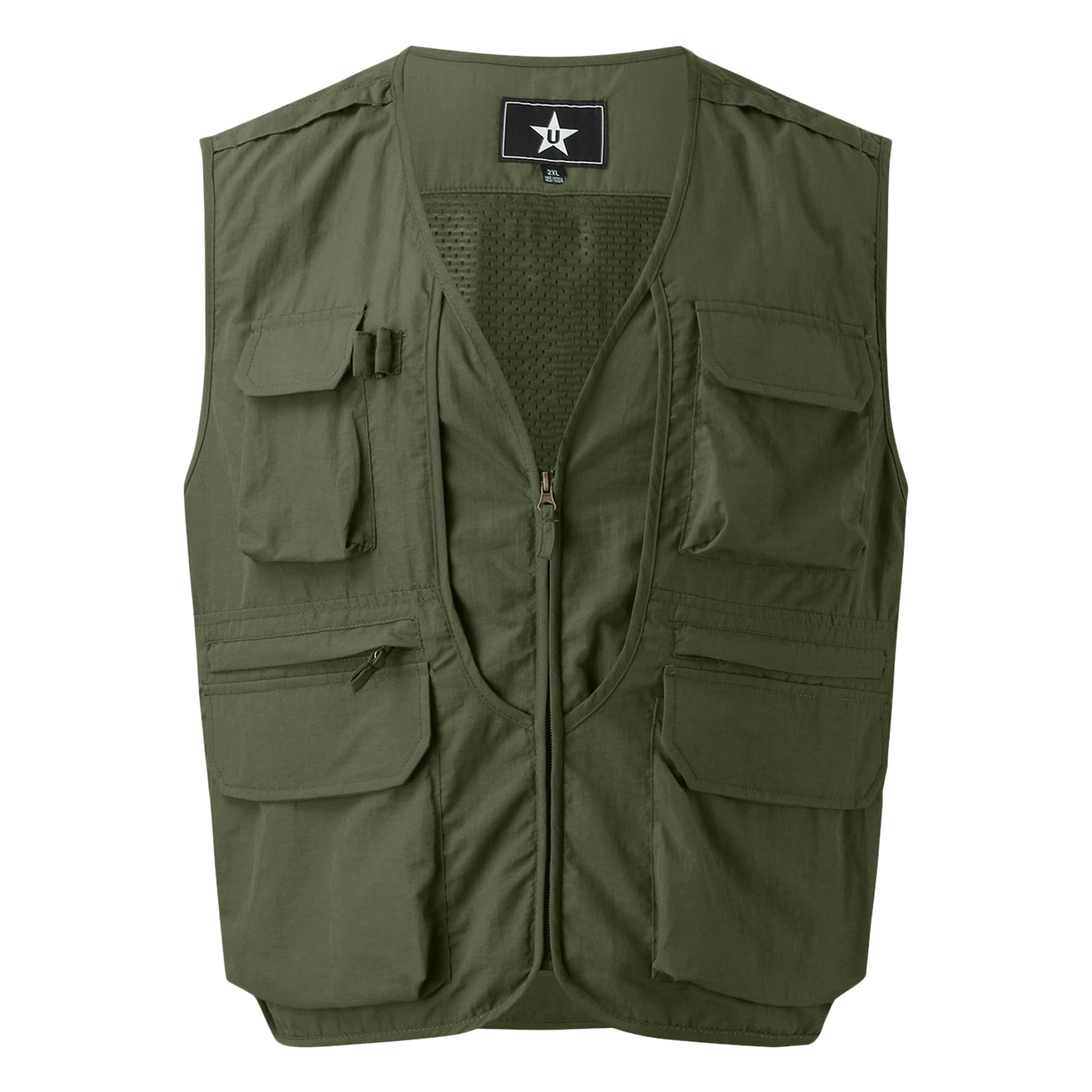 CJINGKQ Mens Leisure Sports Pocket Vest Fishing Outdoor Vest Solid