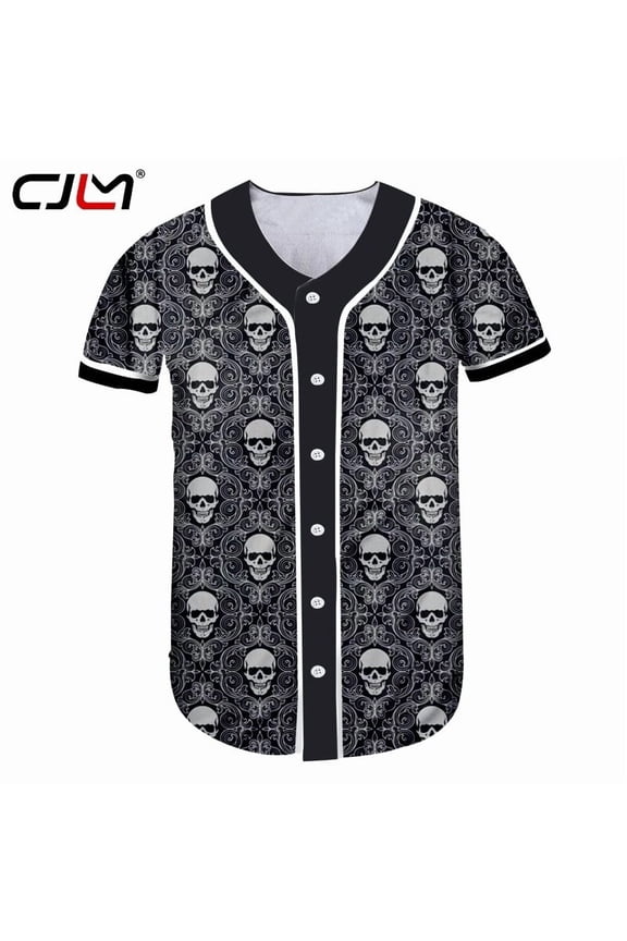 CJLM Man Free Shipping Baseball Shirt Street Style Men's Tshirt 3D Printed Geometric Patte