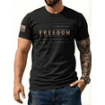 thumbnail image 1 of CJQCJQ Men's Distressed Freedom T Shirt, Faded USA Flag Graphic Short Sleeve Top-Black,XL, 1 of 3