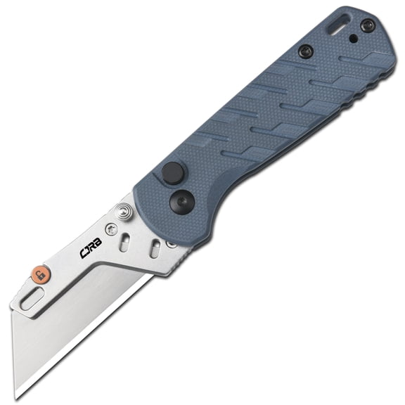 CJRB Boxer Button Lock Folding Utility Knife Blue Ripple G10 Handle (2.30'' Steel Blade, with 10 Extra Blades) J1967-BU