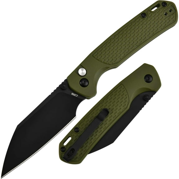 CJRB Pocket Folding Knife Pyrite-Light J1945-BGN(Black PVD/Green)