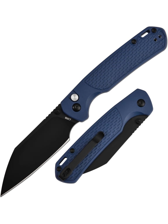Pyrite-Light Pocket Knife, Folding Knife with 3.34'' AR-RPM9 Steel Blade Small Pocket Knife with Pocket Clip for Men Women, EDC Knife for Camping Survival Hiking Knives J1945 Blue