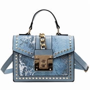 WOMEN HANDBAG CROSSBODY TOTE NYLON SNAKESKIN BAG