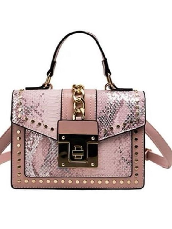 WOMEN HANDBAG CROSSBODY TOTE NYLON SNAKESKIN BAG