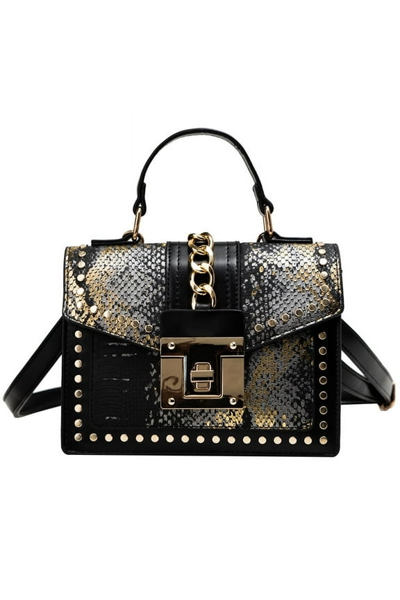 WOMEN HANDBAG CROSSBODY TOTE NYLON SNAKESKIN BAG