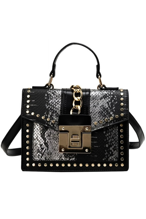 WOMEN HANDBAG CROSSBODY TOTE NYLON SNAKESKIN BAG