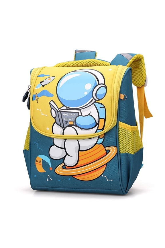 Space backpack, waterproof astronaut space pattern backpack, large-capacity cute backpack Yellow