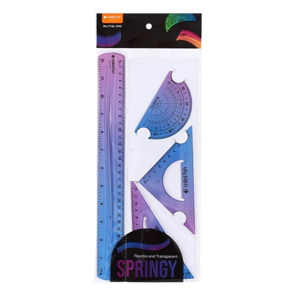 CJWD 12-Inch Shatterproof Straight Ruler, Flexible Transparent Math Measuring Stick for Teacher Desk Supplies, Non Breakable Gradient Color Scale for Art Craft Projects, Purple 30cm