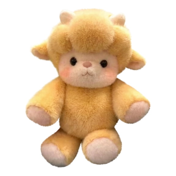 CJWD 17.7-Inch Large Shaking Plush Toy, Interactive Running Stuffed Animal Pillow, Huge Couch Throw Cushion Gift for Decompression, Yellowish Brown Lamb