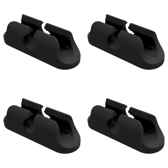 CJWD 4 Pack Adhesive Pen Holder, Silicone Pen Loop Sleeve for Office Laptop Monitor, Sticky Pencil Holder Clip for Clipboard Planner Notepads (Black)