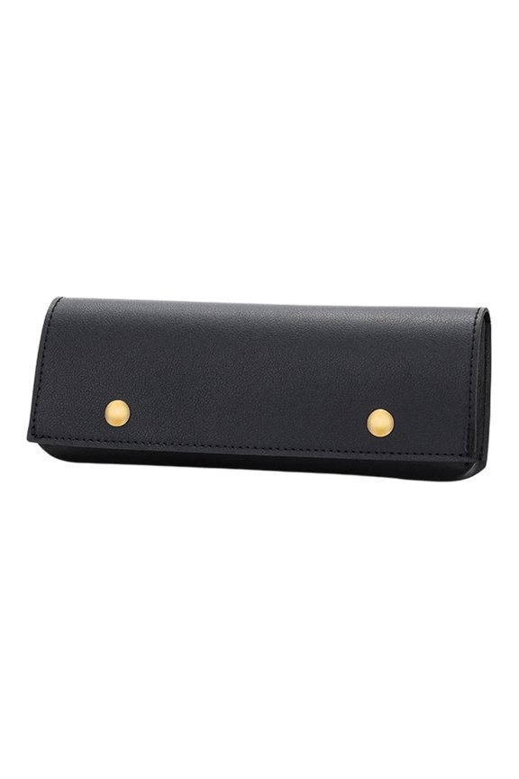 Black Pencil Bag, Minimalist Leather Style Clamshell Pen Wallet, High Capacity Multi-Functional Tech & Stationery Organizer for Business Daily Routine