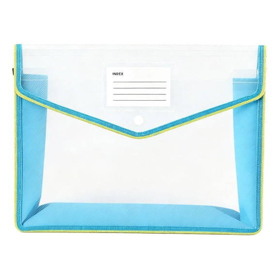 CJWD Letter Size Expanding Plastic File Folder, Heavy Duty Mesh Document Pouch with Snap Button, High Capacity Envelope for Office Tax Receipts, Dark Blue