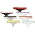 thumbnail image 1 of CK One Cotton Thong Panty, Grey Htr_Black WB/White_Purple Essence WB/Black_Terra Cotta WB/White_Sundown Orange WB/Black_Shell Pink WB/Grey Htr_Mesquite Lime WB/White_Cucumber Crush WB, Medium, 1 of 1