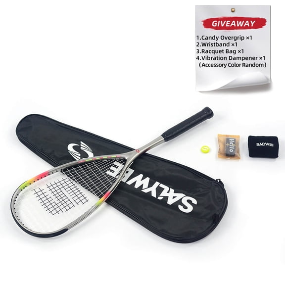 CK200 Pro Carbon Squash Racket, T800 Ultralight 139g with Shock-Dampening Frame, Dual-Groove Aero Design for Fast Swing, Matte Silver Glass-Flow Finish