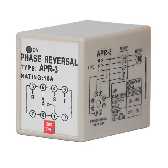 CKCTELAY Phase Sequence Relay Loss Reverse Protection Controller for Motor 10A APR-3 AC 380V
