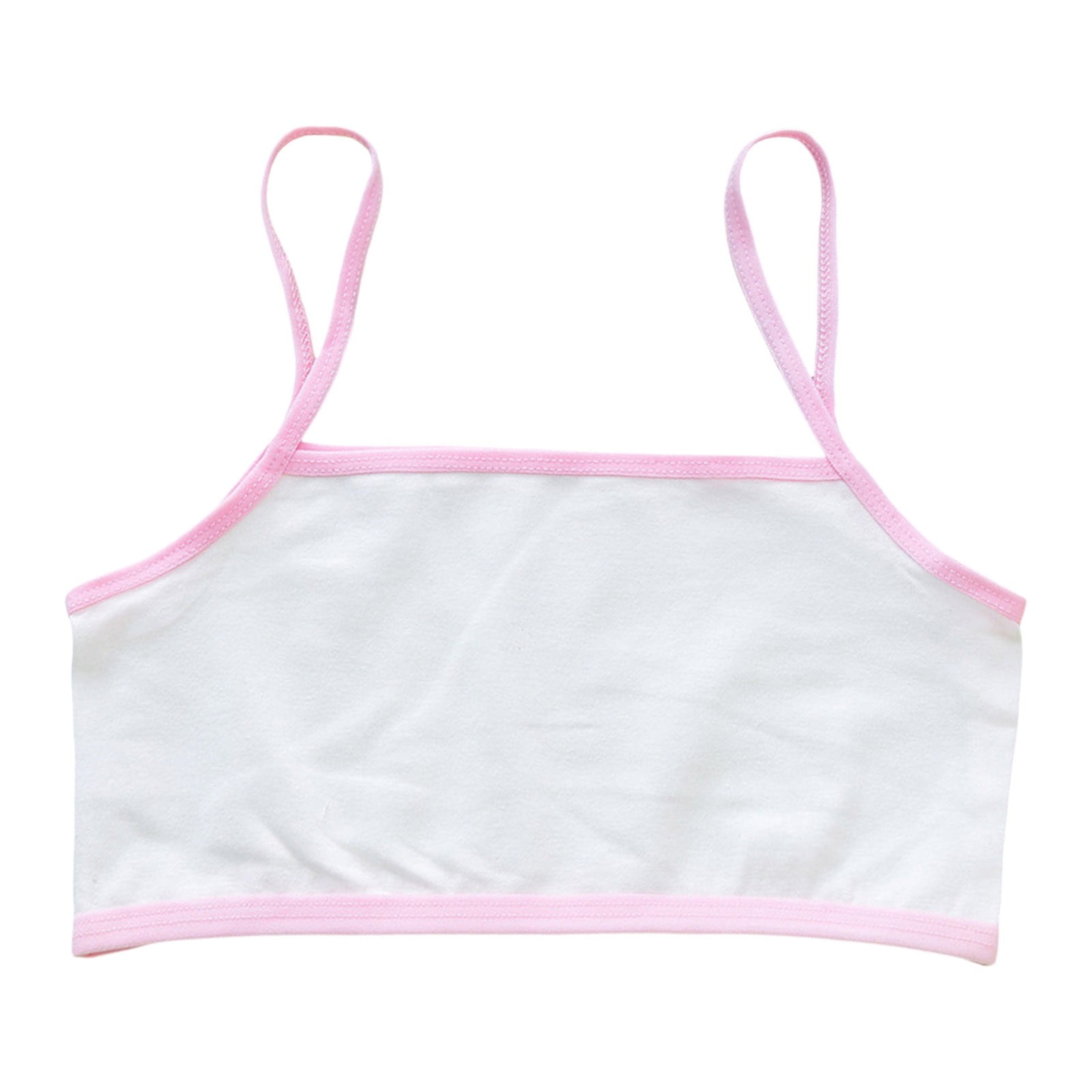 Mädchen Sport BH Crop Top - Nahtloser Teen BH Ohne Bügel In Weiß