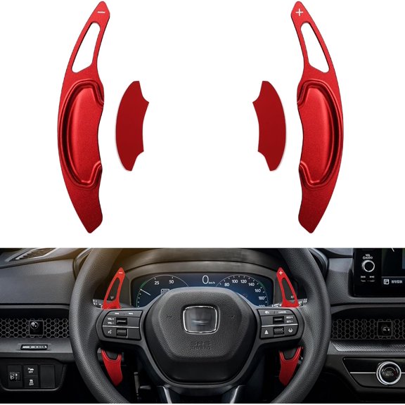 CKE Compatible with Honda Civic 2022-2026 for CR-V Accord Pilot 2023-2026 Accessories Sporty Car Paddle Shifter Extension Interior Shift Cover Trims -Red