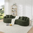 thumbnail image 1 of CKEASEAN 113'' Oversized Chenille Curved Sofa Sectional, Modern 4-Seater Extra Deep & Wide Seat Cloud Couch with 4 Throw Pillows, No Assembly Required, Comfy Boneless Couches for Living Room, 1 of 11