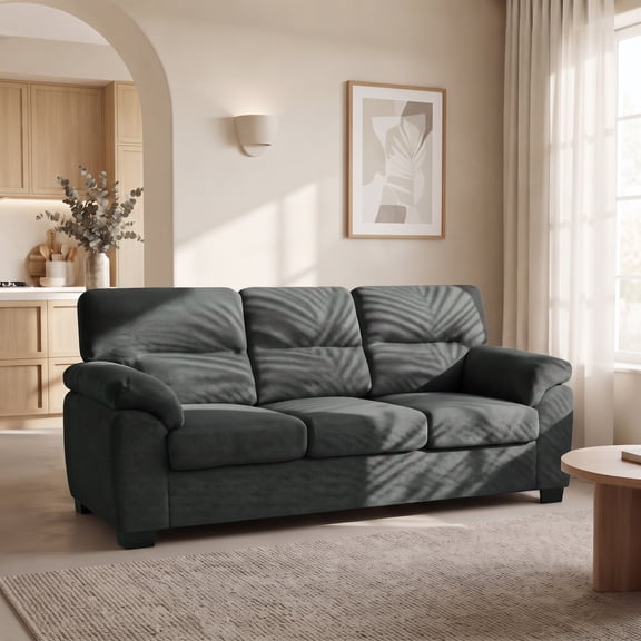 CKEASEAN 81" Moedrn 3-Seater Upholstered Sofa Couches, Oversized Textured Fabric Cloud Couch with Wide/Thick Armrest & Back, Comfy Deep Seat Sofa with Wood Frame, Easy Clean for Living Room, Bedroom