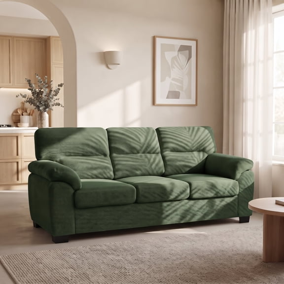 CKEASEAN 81" Moedrn 3-Seater Upholstered Sofa Couches, Oversized Textured Fabric Cloud Couch with Wide/Thick Armrest & Back, Comfy Deep Seat Sofa with Wood Frame, Easy Clean for Living Room, Bedroom