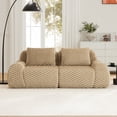 thumbnail image 1 of CKEASEAN 82" Flannelette Modular Boneless Sectional Sofa with Highly Textured, 32D High Density Sponge Loveseat Couch with 2 pillows, No Assembly Required, Comfy Compression Sofa for Living Room, 1 of 13