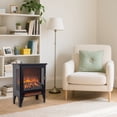 thumbnail image 1 of CKEASEAN Electric Fireplace Stove, 5100 BTU Quick Heating Electric Fireplace Heater with Adjustable Flame Brightness, 700W/1400W Thermostat, for Living Room, Bedroom, 1 of 16