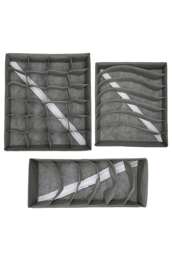 3-pack Sock Underwear Organizer Underwear Cabinet Organizer Foldable Drawer Divider Baskets Bra Socks Panties Storage Drawer Dividers Bags for Bedroom, Bathroom, Kitchen