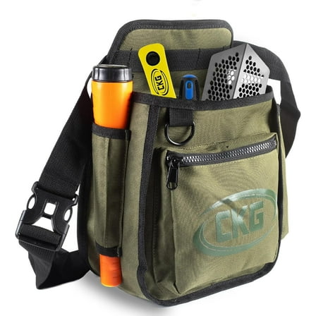 CKG Metal Detecting Finds Bag Waist Digger Pouch Tools Bag for Pinpointer Pouch for Accessories,Green