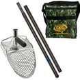 thumbnail image 1 of CKG Sand Scoops for Beach Metal Detecting Stainless Steel Beach Metal Detecting Shovel Underwater Treasure Hunting, Metal Detector Accessories(Bag + Scoop + Carbon Fiber Handle), (11x7 + Handle), 1 of 8