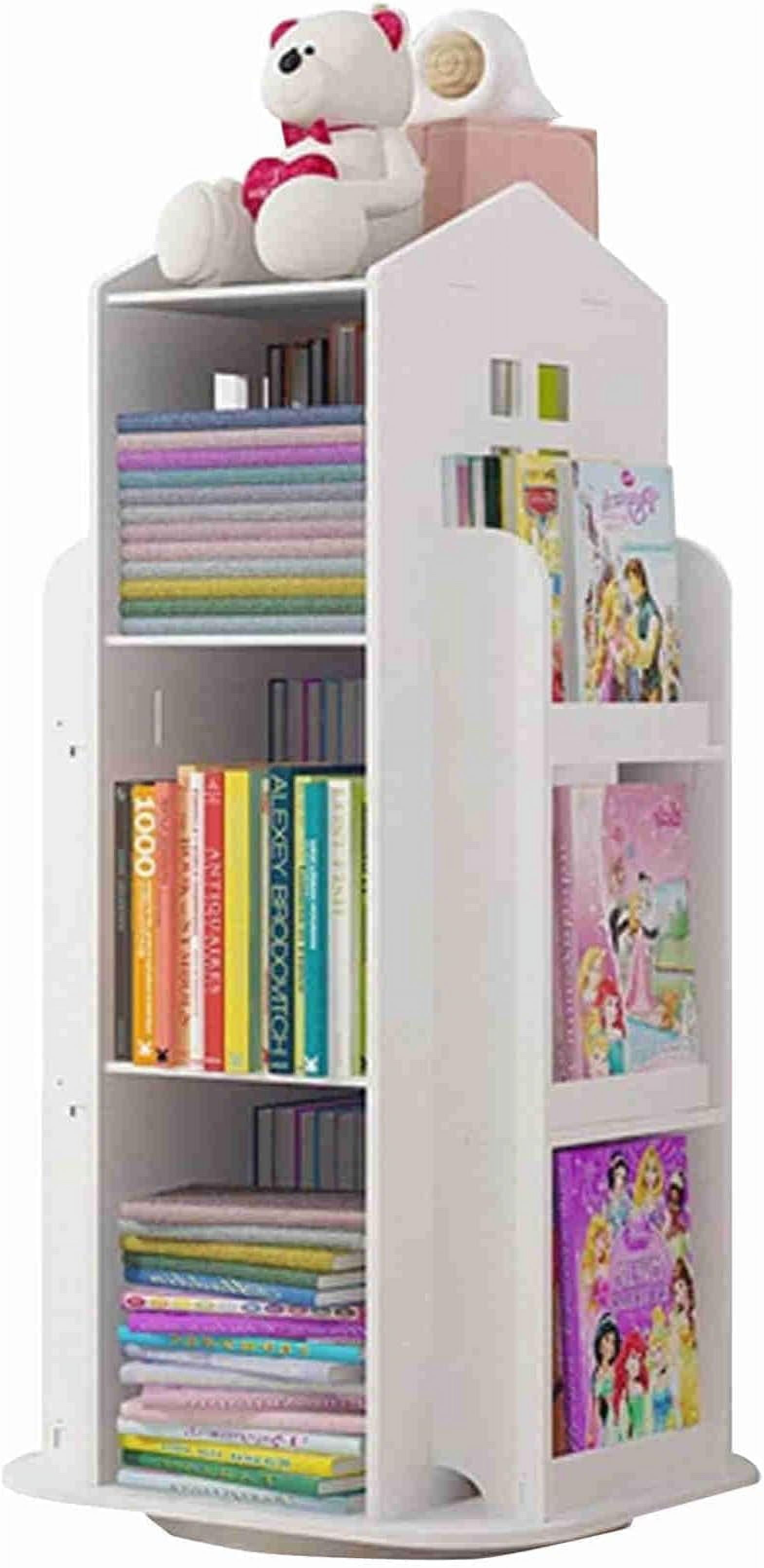 CKGRESG Bookshelf ° Castle Rotating Bookshelf Toy Organizer Rack