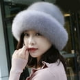 thumbnail image 1 of CKLC Faux Fur Trimmed Winter Fashion Hat for Women Fashionable Outdoor Warm Hats Christmas Gift(Gray）, 1 of 2
