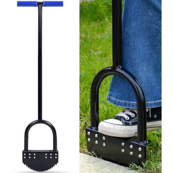 CKLT One-Piece 41in Manual Edger Lawn Tool with Spring Steel Blade Manganese Steel Border Edger