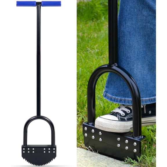 CKLT One-Piece 41in Manual Edger Lawn Tool with Spring Steel Blade Manganese Steel Border Edger