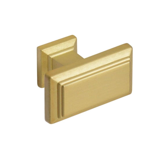 CKP #2833 Windsor Collection Rectangular 1-3/8 in. (35mm) Cabinet Knob, Satin Brass